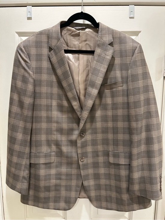 Samuelsohn Other - JP Tilford Samuelsohn Taupe Plaid Blazer - Classic Tailored Suit Jacket 46 R